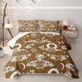 thumbnail image 1 of Homewish Spooky Moths Quilt King,Gothic Sugar Skull King Coverlet Set,Brown,Halloween Duvet,3 Pieces, 1 of 7
