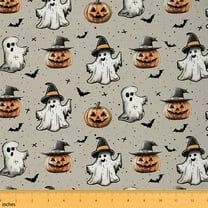 Homewish Spooky Shost Fabric by the Yard 1 Yard for Boys, Cartoon Horror Bat Room Decor Fabric by the Yard, Horror Halloween Style Sewing Fabric, Luxury Bedroom Decor