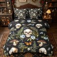 thumbnail image 1 of Homewish Spooky Skull Butterfly Full Size Bedding Sets for Kids, Rustic Mushroom Botanical Full Size Bed in a Bag, Black Reversible, 7 Pieces, 1 of 7