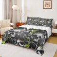 thumbnail image 1 of Homewish Spooky Skull Queen Sheets For Adults Teens,Flower Halloween Queen Sheet Sets,Green,4pcs,1 Flat Sheet, 1 Fitted Sheet and 2 Pillowcases, 1 of 6