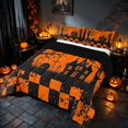 thumbnail image 1 of Homewish Spooky Tree Mansion Full Size Comforter Sets, Checkered Halloween Bedding Comforter Set, Black Orange, Black Reversible, 3-Piece 1 Comforter and 2 Pillowcases, 1 of 6