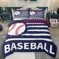 thumbnail image 1 of Homewish Sport Baseball 3 Pieces Queen Comforter Set for Kids Teens Adults,Abstract USA Flag Ultra Soft Bedding Sets,Ball Gamer Bedding Comforter Set Breathable,Ultra Soft Home Decor,Reversible, 1 of 8