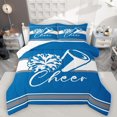 thumbnail image 1 of Homewish Sport Cheerleading 3 Pieces Queen Comforter Set For Kids Children Teens Girls,Geometric Stripes Ultra Soft Bedding Sets,Girly Dreamy Dance Bedding Comforter Set,Luxury Bedroom Decor, 1 of 8