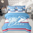thumbnail image 1 of Homewish Sport Cheerleading 7-Piece Twin Bedding Sets For Kids Children Teens Girls,Geometric Stripes Bedding Comforter Set,Girly Dreamy Dance Breathable Sheet Sets,Luxury Bedroom Decor,Reversible, 1 of 8