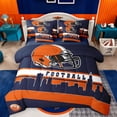 thumbnail image 1 of Homewish Sport City Silhouette 7-Piece Bedding Comforter Set,Rugby Ball Game King Bedding Sets,Deepblue Orange Bed Sheets For Bots Kids,Breathable Home Decor Reversible, 1 of 8