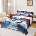 thumbnail image 1 of Homewish Sport Ice Hockey Full Size Sheets 4-Piece for Children Teens Adults,Ball Gamer Breathable Bed Sheets,Black Red Blue Lightweight Sheet Sets,Lightweight Room Decor, 1 of 7