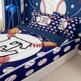 thumbnail image 1 of Homewish Sport Letter Monogrammed E Zipper Twin Comforter Sets with Fitted Sheet and 2 Pillowcases for Teens,Baseball Gamer Zipper Bedding Set for Boys Girls,4-Piece,Navy Blue Reversible, 1 of 6