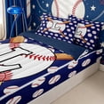 thumbnail image 1 of Homewish Sport Letter Monogrammed L Zipper Full Size Comforter Sets with Fitted Sheet and 2 Pillowcases for Teens,Baseball Gamer Zipper Bedding Set for Boys Girls,4pcs,Navy Blue Reversible, 1 of 6
