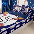 thumbnail image 1 of Homewish Sport Letter Monogrammed S Zipper Twin Comforter Sets with Fitted Sheet and 2 Pillowcases for Teens,Baseball Gamer Zipper Bedding Set for Boys Girls,4-Piece,Navy Blue Reversible, 1 of 6
