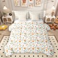 thumbnail image 1 of Homewish Spring Flower 7pcs Bedding Comforter Set,Country Flower Floral Queen Bedding Sets,Beige Orange Green Queen Sheet Sets For Girl Kids,Breathable Home Decor Reversible, 1 of 8
