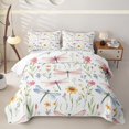 thumbnail image 1 of Homewish Spring Garden Floral Twin Quilt Set,Girls Flower Dragonfly Twin Coverlet Set,2-Piece, 1 of 7