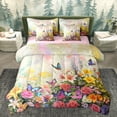 thumbnail image 1 of Homewish Spring Garden Flower Twin Bedding Sets 7-Piece, Rustic Rose Floral Bedding Comforter Set, Dreamy Butterfly Reversible Sheet Sets, Ultra Soft Bedroom Decor, 1 of 8
