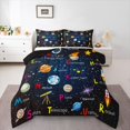 thumbnail image 1 of Homewish Starry Sky 2pcs Bedding Comforter Set For Preppy Children Kids,Universe Galaxy Twin Comforter Sets,Cosmos Planet Breathable Bedding Set,Breathable Home Decor,Reversible, 1 of 8