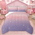 thumbnail image 1 of Homewish Starry Sky Bedding Comforter Set,Ink Painting Aesthetic Twin Comforter Sets,Pink Purple Ombre Bedding Set For Girls Teens,Microfiber Bedroom Decor Reversible,2-Piece, 1 of 8