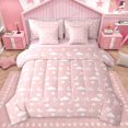thumbnail image 1 of Homewish Starry Sky Boy Girl Twin Bedding Sets 7-Piece,Pink White Bedding Comforter Set Microfiber,Dreamy Princess Breathable Sheet Sets,Ultra Soft Home Decor,Reversible, 1 of 8