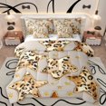 thumbnail image 1 of Homewish Stars Print 7-Piece Twin Bedding Sets For Children Teens Adults,Bling Golden Glitter Bedding Comforter Set,Animal Leopard Print Breathable Sheet Sets,Super Cozy Room Decor,Reversible, 1 of 8