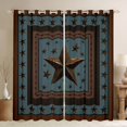 thumbnail image 1 of Homewish Steel Blue Texas Stars Black Out Curtains, Bohemian Western Fashion Curtains Pack of 2 (42x63 Each), Rustic Farmhouse Bedroom Curtains, Window Curtains Decor, 1 of 7