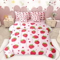 thumbnail image 1 of Homewish Strawberries 7-Piece Twin Bedding Sets,Cute Polka Dot Bedding Comforter Set,Red Pink Sheet Sets For Girl Kids,Breathable Home Decor Reversible, 1 of 9