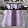 thumbnail image 1 of Homewish Stripes Pattern 7pcs Bedding Comforter Set,Asbtract Minimalist Desgin Queen Bedding Sets,Gradient Purple Gray Queen Sheet Sets For Girls Kids,Ultra Soft Home Decor Reversible, 1 of 8