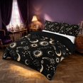 thumbnail image 1 of Homewish Sun Moon Bedding, Horoscope Astrology Duvet Cover Full, Black Gold, Black Reversible 3-Piece, 1 Duvet Cover and 2 Pillowcases, 1 of 6