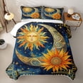 thumbnail image 1 of Homewish Sun Moon Stars Quilt Full, Hippie Galaxy Full Bedspread Sets, 3 Pieces 1 Coverlet and 2 Pillowcases, 1 of 7
