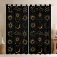 thumbnail image 1 of Homewish Sun and Moon Blackout Curtains, Black Gold Curtains Pack of 2 (42x84 Each), 1 of 5