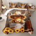 thumbnail image 1 of Homewish Sunflower Highland Cow Twin Quilt Set, Western Cowboy Twin Coverlet Set, 2pcs, 1 Comforter and 1 Pillowcase, 1 of 7