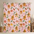 thumbnail image 1 of Homewish Sweet Candy Cane Blackout Curtains Set of 2 (52x84 Each),Christmas Flower Window Curtains,Pink Brown Green Curtains and Drapes For Girls Teens,Ultra Soft Home Decor, 1 of 6