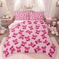thumbnail image 1 of Homewish Sweet Cherry Bowtie Full Size Comforter Sets,Cute Ribbon Bowknot Bedding Comforter Set,Pink Bow Tie Bedding Sets For Girl Kids,Breathable Home Decor Reversible,3 Pieces, 1 of 8