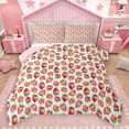 thumbnail image 1 of Homewish Sweet Strawberry Bedding Comforter Set,Cute Cartoon Fruit Twin Comforter Sets,Red White Bedding Set For Kids,Luxury Bedroom Decor Reversible,2-Piece, 1 of 8