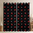 thumbnail image 1 of Homewish Sweet Strawberry Curtains Pack of 2 (42x84 Each),Winter Fruit Curtains Blackout,Red Black Bedroom Curtains For Girls Kids,Ultra Soft Home Decor, 1 of 6