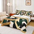 thumbnail image 1 of Homewish Swirl Lines Bed Sheets,Modern Abstract Full Size Sheets,Golden Green,4pcs,1 Flat Sheet, 1 Fitted Sheet and 2 Pillowcases, 1 of 6