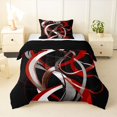 thumbnail image 1 of Homewish Swirl Lines Twin Comforter Sets,Abstract Geometric Bedding Set,Red White,Black Reversible,2pcs,1 Comforter and 1 Pillowcase, 1 of 7