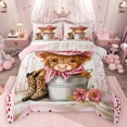 thumbnail image 1 of Homewish Teenagers Floral Animal Highland Cow Bedding Comforter Set 2pcs,Western Cowgirl Twin Comforter Sets Microfiber,Leopard Boots Hat Breathable Bedding Set,Vinatge Breathable Home Decor, 1 of 8