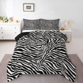 thumbnail image 1 of Homewish Teenagers Zebra Print Full Size Comforter Sets 3-Piece,Retro Vintage Aesthetic Bedding Comforter Set,Abstract Geometric Stripes Lightweight Bedding Sets,Luxury Bedroom Decor,Reversible, 1 of 8