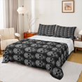 thumbnail image 1 of Homewish Teens Adults Gothic Skull Full Size Sheets 4-Piece,Black Grey Breathable Bed Sheets,Exotic Style Lightweight Sheet Sets,Ultra Soft Home Decor, 1 of 7
