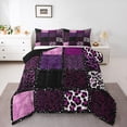 thumbnail image 1 of Homewish Teens Animal Leopard Cheetah Print 2pcs Bedding Comforter Set,Black Pink Twin Comforter Sets,Abstract Geometric Grid Breathable Bedding Set,Microfiber Bedroom Decor,Reversible, 1 of 8
