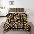 thumbnail image 1 of Homewish Teens Animal Leopard Zebra Print 3 Pieces Queen Comforter Set,Black Yellow Ultra Soft Bedding Sets,Abstract Geometric Stripes Bedding Comforter Set,Microfiber Bedroom Decor,Reversible, 1 of 8