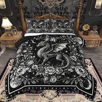 Homewish Teens Animal Magical Dragon Bedding Comforter Set 2pcs,Boho Starry Sky Twin Comforter Sets Microfiber,Chic Floral Flowers Breathable Bedding Set,Lightweight Room Decor,Reversible