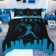 thumbnail image 1 of Homewish Teens Baseball Print Bedding Comforter Set, Black Blue Abstract Twin Comforter Sets, Cartoon Sports Theme Reversible Bedding Set, Ultra Soft Bedroom Decor, 2 Pieces, 1 of 8