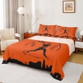 thumbnail image 1 of Homewish Teens Baseball Print Full Size Sheets, Orange Black Abstract Bed Sheets, Cartoon Sports Theme Sheet Sets, Luxury Bedroom Decor, 4pcs, 1 of 7