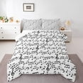 thumbnail image 1 of Homewish Teens Boys Girls Musical Note 3 Pieces Queen Comforter Set,Music Melody Theme Ultra Soft Bedding Sets,Black White Bedding Comforter Set Breathable,Lightweight Room Decor,Reversible, 1 of 8