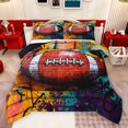 thumbnail image 1 of Homewish Teens Boys Men Football Gamer Full Size Comforter Sets 3-Piece,Abstract Graffiti Splash Bedding Comforter Set,Sport Rugby Theme Lightweight Bedding Sets,Luxury Bedroom Decor,Reversible, 1 of 8