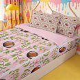 thumbnail image 1 of Homewish Teens Brown Football Zipper Full Size Comforter Sets with Fitted Sheet and 2 Pillowcases,Kawaii Ribbon Bowknot Zipper Bedding Set,4pcs,Pink Reversible, 1 of 6