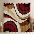 thumbnail image 1 of Homewish Teens Brown Red Stripes Curtains Pack of 2 (42x84 Each),Abstract Minimalist Lines Curtains Blackout,Minimalism Geometric Theme Bedroom Curtains,Super Cozy Room Decor, 1 of 6