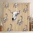 thumbnail image 1 of Homewish Teens Bull Skull Scorpion Black Out Curtains,Bohemian Western Theme Curtains Pack of 2 (42x63 Each),Vintage Aesthetic Bedroom Curtains,Super Cozy Room Decor, 1 of 6