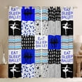 thumbnail image 1 of Homewish Teens Cartoon Princess Blackout Curtains Set of 2 (52x84 Each), Blue Art Patchwork Window Curtains, Eat Sleet Ballet Sport Curtains and Drapes, Living Room Curtains Decor, 1 of 6