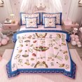 thumbnail image 1 of Homewish Teens Chic Floral Mushroom Bedding Comforter Set 7pcs,Ladybug Moth Dragonfly Queen Bedding Sets Super Cozy,Exotic Style Queen Sheet Sets,Ultra Soft Home Decor,Reversible, 1 of 8