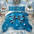 thumbnail image 1 of Homewish Teens Christmas Bowtie 3-Piece Full Size Comforter Sets,Happy Xmas Bedding Comforter Set,Kawaii Bow Snowflake Lightweight Bedding Sets,Lightweight Room Decor,Reversible, 1 of 8