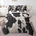 thumbnail image 1 of Homewish Teens Cow Print 7-Piece Twin Bedding Sets,Black White Bedding Comforter Set,Farmhouse Animal Print Breathable Sheet Sets,Luxury Bedroom Decor,Reversible, 1 of 8